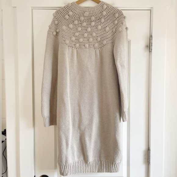 Gorgeous Antik Batik Long 100% Wool Knit Cardigan - M - Picture 5 of 5